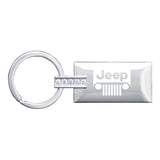 Jeep Grill Keychain & Keyring - Rectangle with Bling White (KC9121.JEEG)