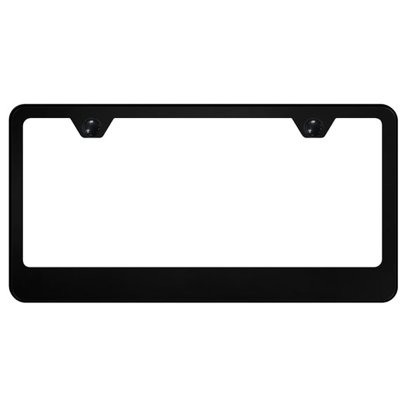 Blank License Plate Frame - 2 Hole Wide Bottom Frame - Black Powder-Coated Stainless Steel (LF.462.B)