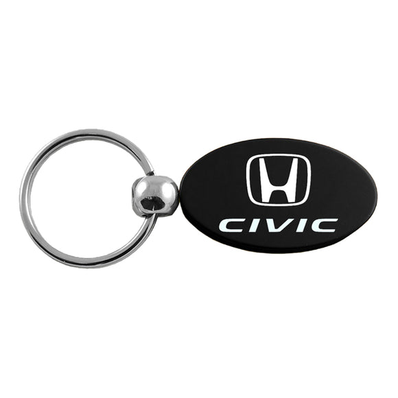 Honda Civic Keychain & Keyring - Black Oval (KC1340.CIV.BLK)