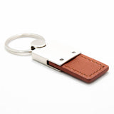 Ford Mustang Tri-Bar Keychain & Keyring - Duo Premium Brown Leather (KC1740.MUSTB.BRN)