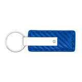 Mopar Keychain & Keyring - Blue Carbon Fiber Texture Leather (KC1553.MOP)