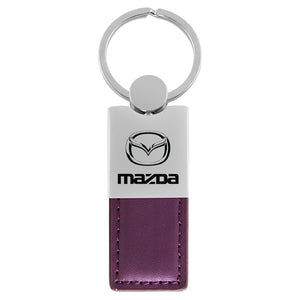 Mazda Keychain & Keyring - Duo Premium Purple Leather (KC1740.MAZ.PUR)