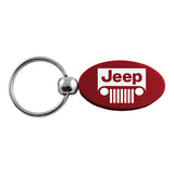 Jeep Grill Keychain & Keyring - Burgundy Oval (KC1340.JEEG.BUR)
