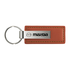 Mazda Keychain & Keyring - Brown Premium Leather (KC1541.MAZ)