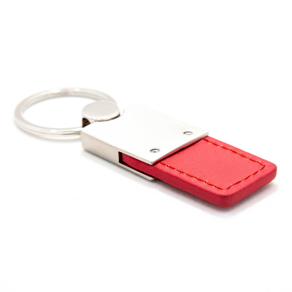 Fleur-De-Lis Keychain & Keyring - Duo Premium Red Leather (KC1740