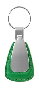 Metal Promotional Keychain & Keyring - Green Leather Teardrop (KCTL.BNK.GRN)