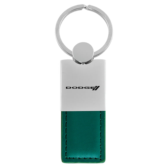 Dodge Stripe Keychain & Keyring - Duo Premium Green Leather (KC1740.DODS.GRN)