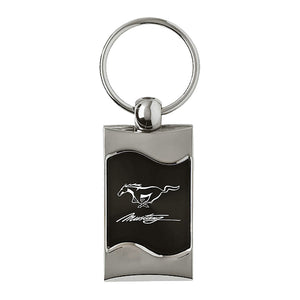Ford Mustang in Script Keychain & Keyring - Black Wave (KC3075.MUSS.BLK)