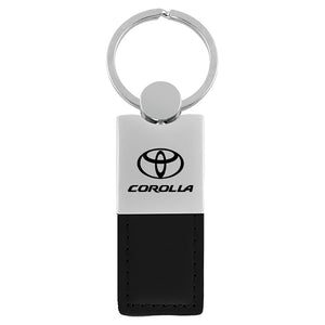 Toyota Corolla Keychain & Keyring - Duo Premium Black Leather (KC1740.COR.BLK)