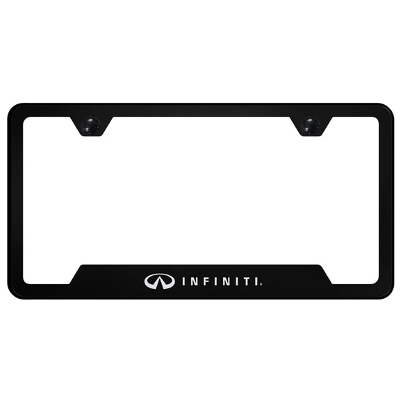 Infiniti License Plate Frame - Laser Etched Cut-Out Frame - Black (GF.INF.EB)