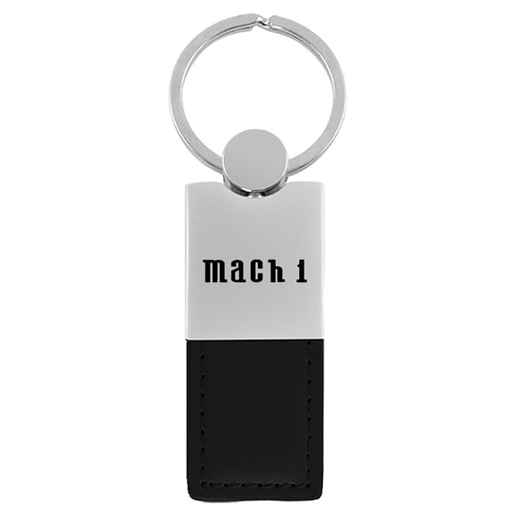 Ford Mustang Mach 1 Keychain & Keyring - Duo Premium Black Leather (KC1740.MAC.BLK)