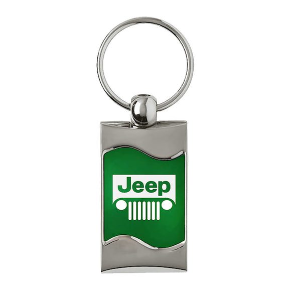 Jeep Grill Keychain & Keyring - Green Wave (KC3075.JEEG.GRN)