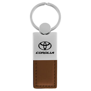 Toyota Corolla Keychain & Keyring - Duo Premium Brown Leather (KC1740.COR.BRN)