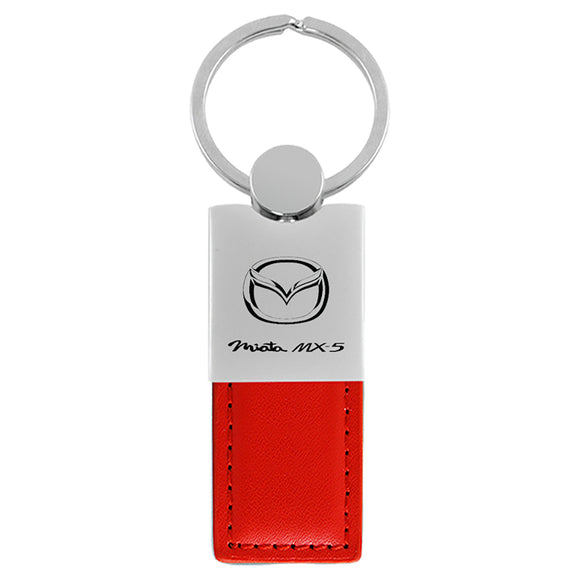 Mazda Miata MX-5 Keychain & Keyring - Duo Premium Red Leather (KC1740.MIA.RED)