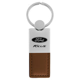 Ford Focus Keychain & Keyring - Duo Premium Brown Leather (KC1740.FOC.BRN)