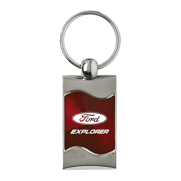 Ford Explorer Keychain & Keyring - Burgundy Wave (KC3075.XPL.BUR)