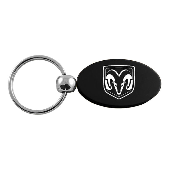 Dodge Ram Head Keychain & Keyring - Black Oval (KC1340.RAMH.BLK)
