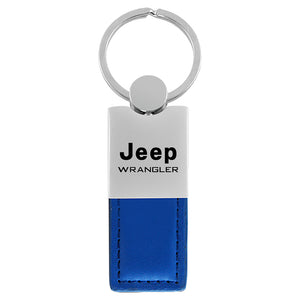 Jeep Wrangler Keychain & Keyring - Duo Premium Blue Leather (KC1740.WRA.BLU)
