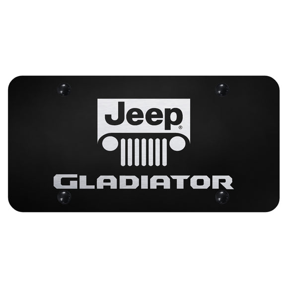 Jeep Gladiator Name and Logo License Plate - Laser Etched Black (PL.GLADNL.EB)