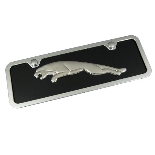 Jaguar Chrome Logo On Mini License Plate + Frame (AG-P.JAG.CBMK)