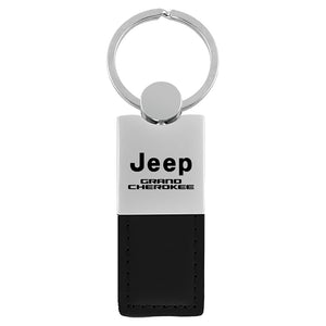 Jeep Grand Cherokee Keychain & Keyring - Duo Premium Black Leather (KC1740.GRA.BLK)