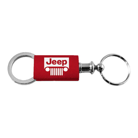 Jeep Grill Keychain & Keyring - Red Valet (KC3718.JEEG.RED)