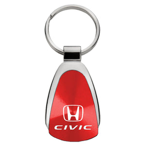 Honda Civic Keychain & Keyring - Red Teardrop (KCRED.CIV)