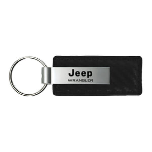 Jeep Wrangler Keychain & Keyring - Carbon Fiber Texture Leather (KC1550.WRA)