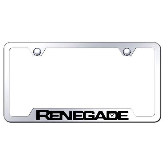 Jeep Renegade License Plate Frame - Laser Etched Cut-Out Frame - Mirrored (GF.RENE.EC)