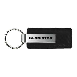 Jeep Gladiator Keychain & Keyring - Carbon Fiber Texture Leather (KC1550.GLAD)