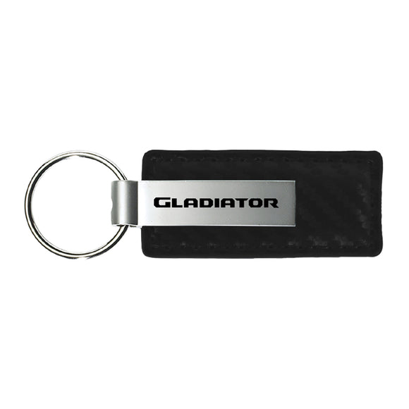 Jeep Gladiator Keychain & Keyring - Carbon Fiber Texture Leather (KC1550.GLAD)