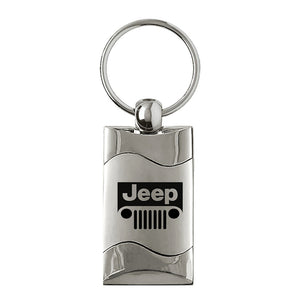 Jeep Grill Keychain & Keyring - Silver Wave (KC3075.JEEG.SIL)