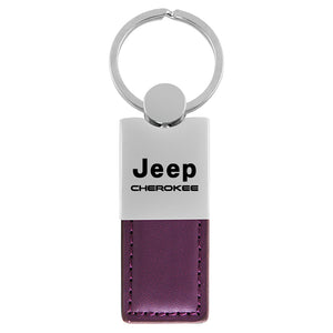 Jeep Cherokee Keychain & Keyring - Duo Premium Purple Leather (KC1740.CHE.PUR)