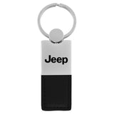 Jeep Keychain & Keyring - Duo Premium Black Leather (KC1740.JEE.BLK)