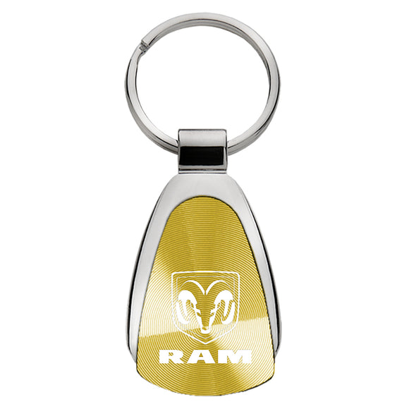 Dodge Ram Keychain & Keyring - Gold Teardrop (KCGOLD.RAM)