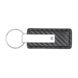 Jeep Grill Logo Keychain & Keyring - Carbon Fiber Texture Leather (KC1550.JEEG)