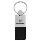 Ford Mustang 45th Anniversary Keychain & Keyring - Duo Premium Black Leather (KC1740.MUS45.BLK)