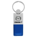 Mazda 3 Keychain & Keyring - Duo Premium Blue Leather (KC1740.MZ3.BLU)