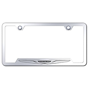 Chrysler Logo License Plate Frame - Laser Etched Cut-Out Frame - Stainless Steel (GF.CHRL.EC)