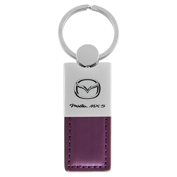 Mazda Miata MX-5 Keychain & Keyring - Duo Premium Purple Leather (KC1740.MIA.PUR)