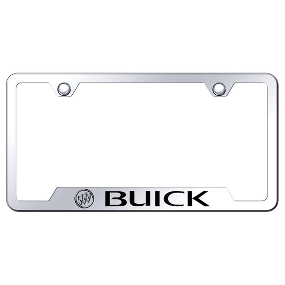 Buick License Plate Frame - Laser Etched Cut-Out Frame - Stainless Steel (GF.BUI.EC)