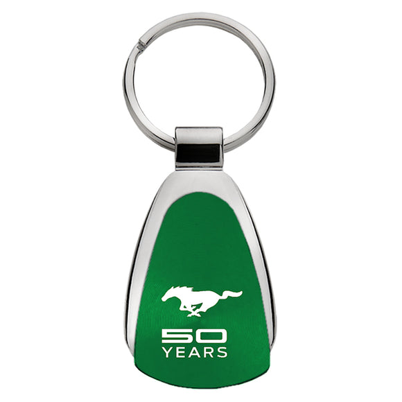 Ford Mustang 50 Years Keychain & Keyring - Green Teardrop (KCGR.MUS5Y)