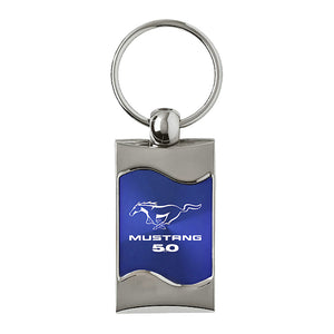 Ford Mustang 5.0 Keychain & Keyring - Blue Wave (KC3075.MUS50.BLU)