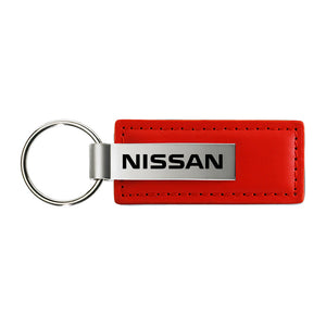 Nissan Keychain & Keyring - Red Premium Leather (KC1542.NIS)