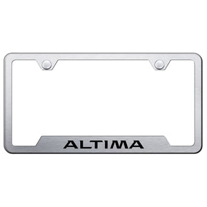 Nissan Altima License Plate Frame - Laser Etched Cut-Out Frame - Brushed (GF.ALT.ES)