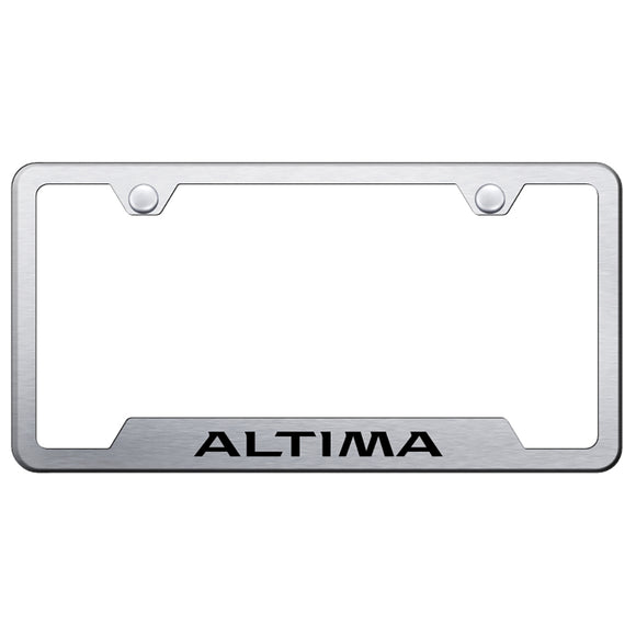 Nissan Altima License Plate Frame - Laser Etched Cut-Out Frame - Brushed (GF.ALT.ES)