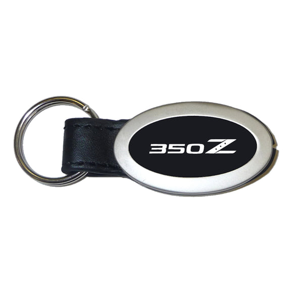 Nissan 350Z Keychain & Keyring - Black Leather Oval (KC3210.350)