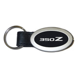 Nissan 350Z Keychain & Keyring - Black Leather Oval (KC3210.350)