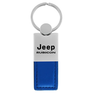 Jeep Rubicon Keychain & Keyring - Duo Premium Blue Leather (KC1740.RUB.BLU)