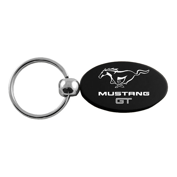 Ford Mustang GT Keychain & Keyring - Black Oval (KC1340.MGT.BLK)